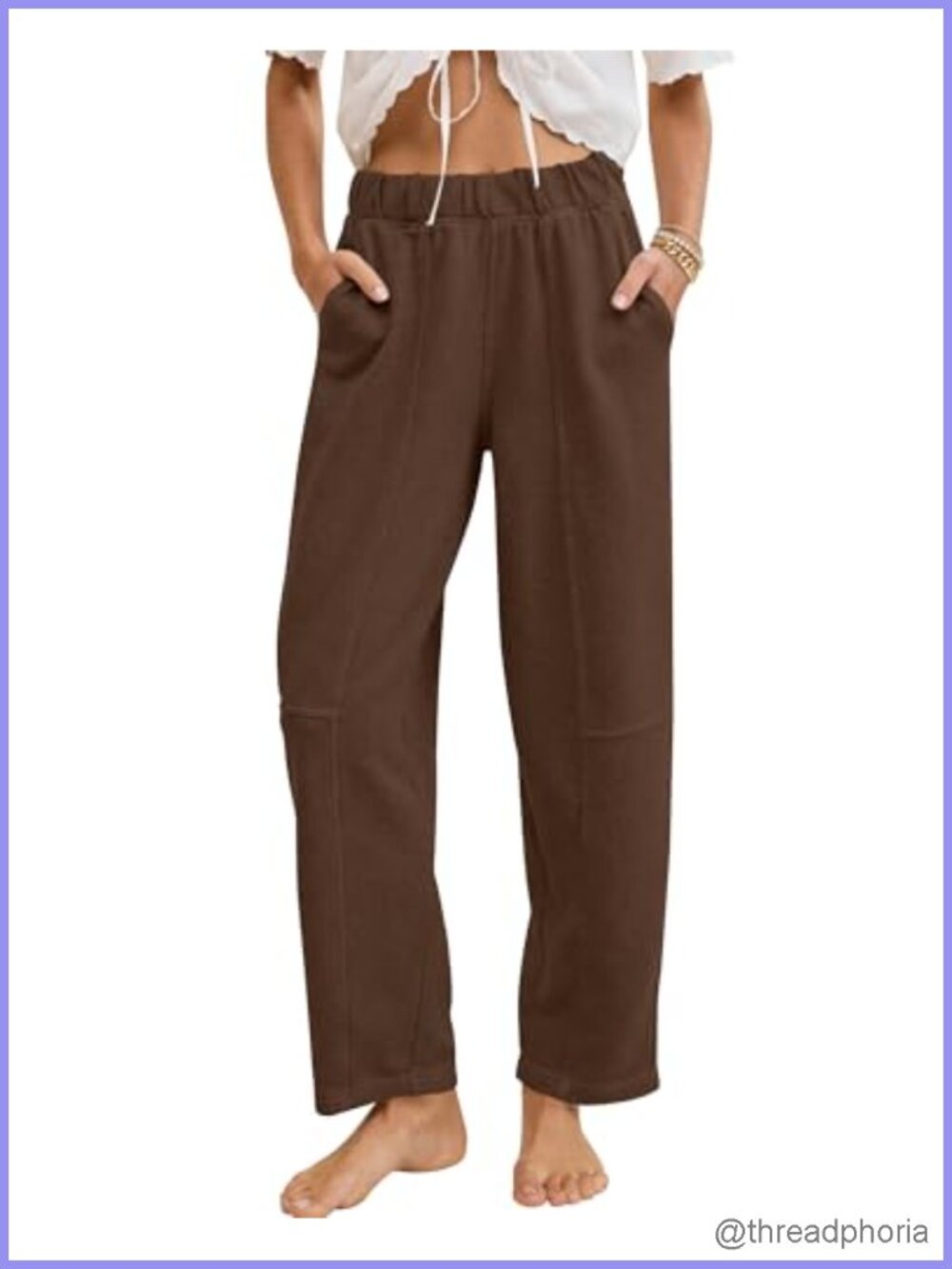 Cotton Blend Wide Leg Sweatpants Casual Lounge Joggers Drawstring